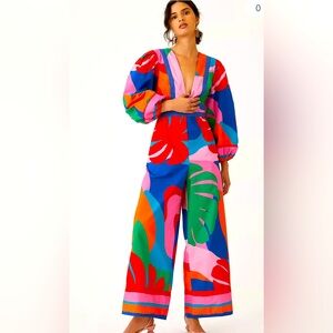 Colorful Farm Rio x Anthro Deep V jumpsuit